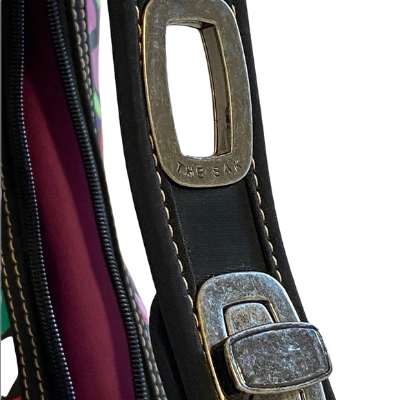 The SAK Shoulder Bag Purse Multi Color Geometric Logo Adjustable Strap Zip - Picture 8 of 14
